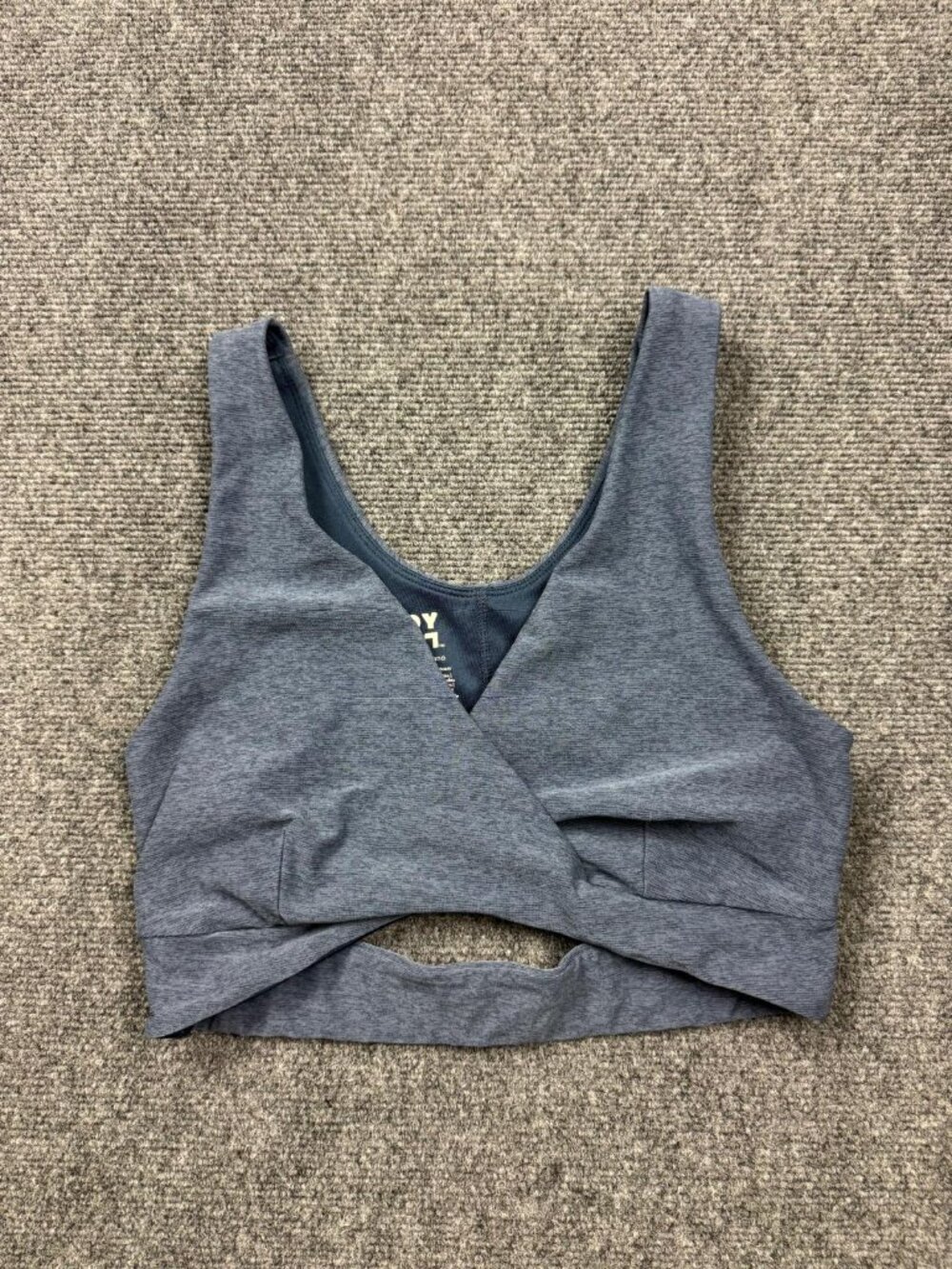 JoyLab Heather Blue Cut Out Wrap Sports Bra Women's Medium Yoga Pilates Gym
